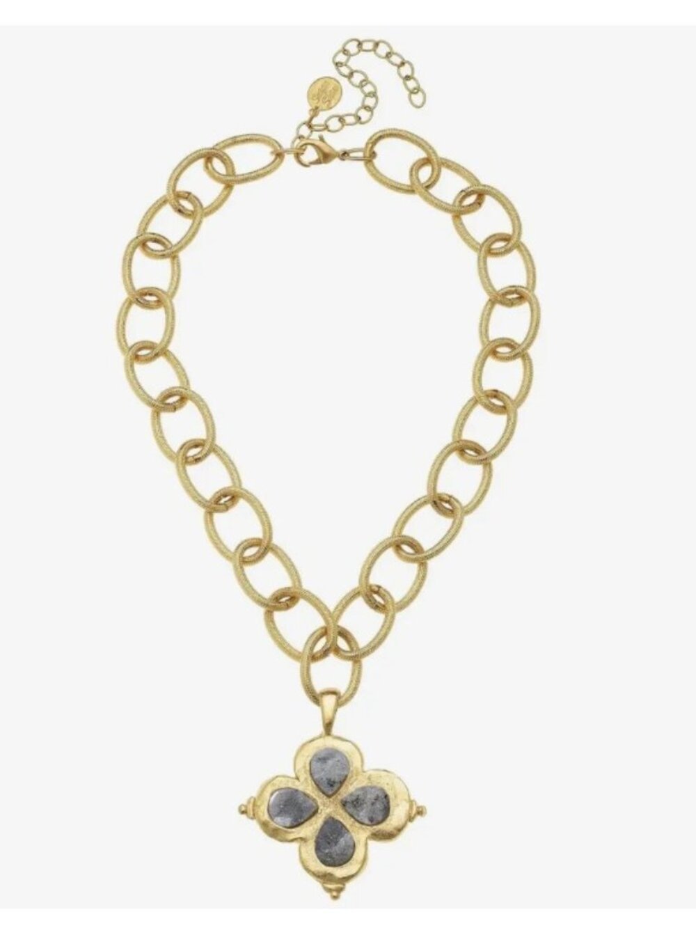 Susan Shaw Labradorite Clover Necklace